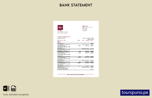 listo para imprimir plantilla de Excel de extracto bancario de BB&T Corp. de Car